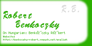 robert benkoczky business card